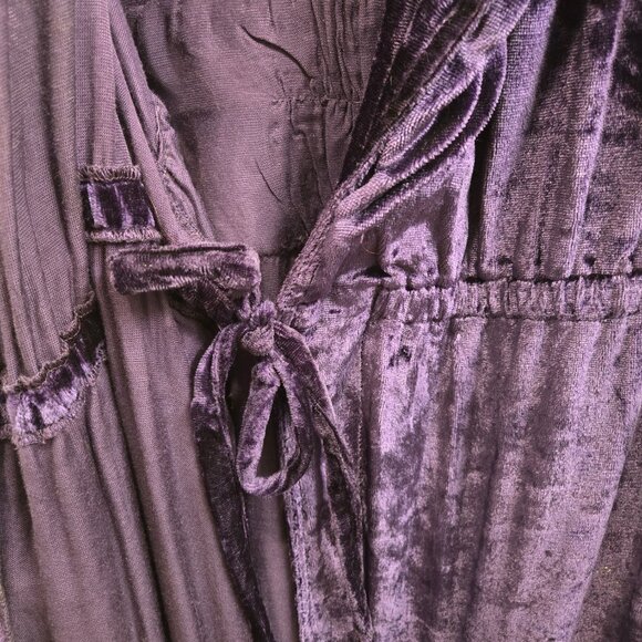 Vintage Soft Surroundings Purple Rayon Embroidered Robe - Picture 8 of 11